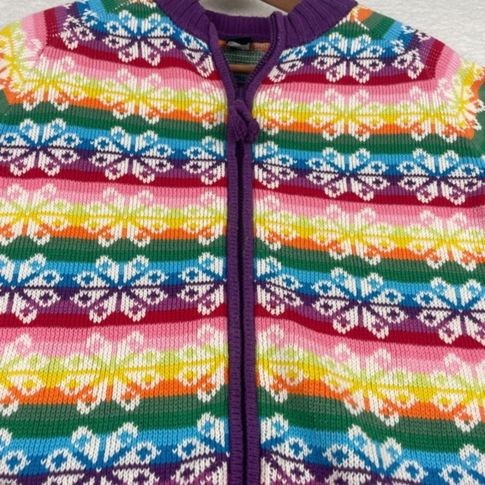 Y2K VTG Gap XXL 100% Cotton Fair‎ Isle Christmas Snowflake Full Zip Ugly Sweater - Picture 12 of 17